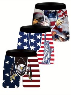 American Flag Men's Antibacterial Underwear Casual Boxer - Temu American Flag Eagle, Eagle Print, Cartoon Man, Boxer Briefs, Sport Shorts, Fabric Texture, Briefs, Trunk