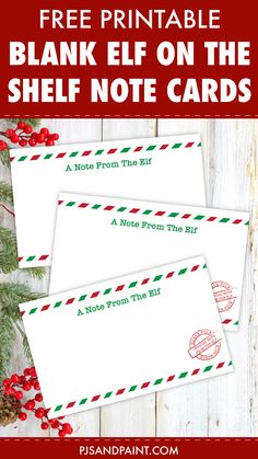 free printable blank elf on the shelf note cards for kids and adults to use