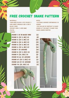 the instructions for how to make a snake rattler with yarn and cotton threads