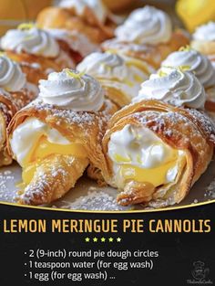 lemon meringue pie cannolis on a plate