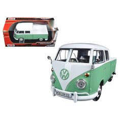 FeaturesBrandnew1:24scalediecastmodelofVolkswagenType2(T1)DoubleCabPickupTruckWhiteandGreendiecastmodelbyMotormaxBrandnewboxRubbertiresHasopeningreargateMadeofdiecastwithsomeplasticpartsDetailedinterior,exteriorSpecificationsWarranty:30daysDimension:6"Hx11"Wx6"DWeight:2lbs Vw Mailbox, Volkswagen Type 3, Best Pickup Truck, Custom Lifted Trucks, Pickup Camper, Trucks Lifted Diesel, Volkswagen Type 2, Truck Storage, Classic Volkswagen