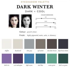 Dark Winter Eyeshadow, Winter Eyeshadow Palette, Winter Eyeshadow, Cool Summer Palette