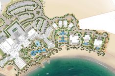 an artist's rendering of the proposed resort and beach area in front of the ocean