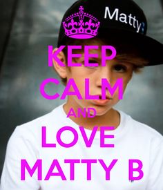 a young boy wearing a hat with the words keep calm and love mattty b