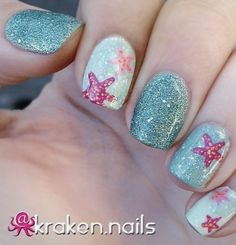 Beach Themed Nails, Cruise Nails, Beach Nail Designs, Unghie Nail Art, Pedicure Designs, Inspired Nails, Mermaid Nails, Vacation Tips, Vacation Nails