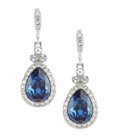 Givenchy Blue Stone Drop Earrings | Dillard's Dark Blue Earrings, Givenchy Jewelry, Stone Drop Earrings, Gold Filled Earrings, Stone Crystal, Crystal Drop Earrings, Fantasy Jewelry, Crystal Drop, Silver Drop Earrings