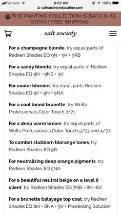 Blonde Hair With Lowlights Formulas, Hairstylist Must Haves, Hairstyle Ideas Shoulder Length, Shoulder Length Hairstyle Ideas, Redken Hair Color Chart, Shades Eq Toner Formulas, Blonde Hair Products, Redken Color Formulas, Toning Formulas