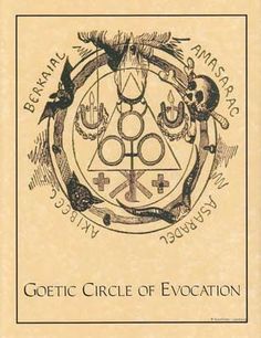 an old book with some writing on it, and the words goetic circle of ev