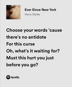 Harry Styles Music Quotes, Ever Since New York Tattoo Harry Styles, Harry Styles Ever Since New York, Harry Styles Lyric Quotes, Ever Since New York Harry Styles, Ever Since New York Lyrics, Hs1 Lyrics, Lyrics Header, Ever Since New York