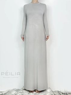 Peilia - Premium Crew Long Sleeve Kaftan Dress - Exquisite Maxi Length Dress in Sophisticated Solid Colors - Finely Crafted Womens Fashion Attire Fashion Attire, Kaftan Dress, Dress Length, Solid Colors, Collar Styles, Casual Dresses, Weaving, Solid Color, Long Sleeve