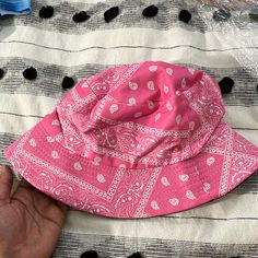 New! Pink Bucket Hat! Pink Cotton Cap Sun Hat, Trendy Festival Bucket Hat One Size, Pink Cotton Cap-shaped Sun Hat, Adjustable Pink Cotton Bucket Hat, Trendy Pink Bucket Hat For Outdoor, Pink Summer Cotton Hat, Pink Cotton Summer Hat, Trendy Pink Cotton Sun Hat, Pink Casual Bucket Hat For Vacation