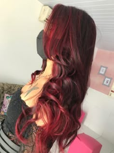 Red Hair Looks, Cute Hair Colors, Hair Color Streaks, Dyed Hair Inspiration, Long Red Hair, Extensions Hair