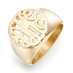 This Gold Vermeil Custom Monogram Signet Ring makes a perfect everyday accessory to create your signature style. Create your own with your 3 initials! Coordinates Jewelry, Jewelry For Kids, The Ring Face, Family Tree Necklace, Monogram Jewelry, Cz Stud Earrings, Monogram Styles, Wow Factor, Engraved Jewelry