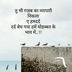 some birds sitting on top of a wall near the ocean with a caption in english