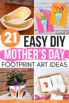 mothers day footprint art Mother’s Day Footprint Artwork, Newborn Crafts, Baby Footprint Crafts, Baby Handprint Crafts, Art Ideas For Kids, Baby Footprint Art