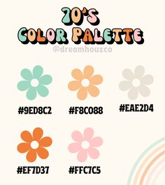 the logo for 20's color palette is shown in four different colors and sizes