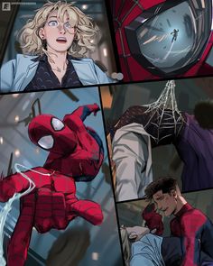 an image of spider - man and the amazing spider - man comic strip art work