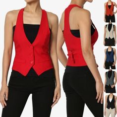 Fitted Vest For Office Spring Season, Fitted Office Vest For Spring, Fitted Solid Vest For Spring, Fitted Solid Color Vest For Spring, Solid Fitted Vest For Spring, Fitted Vest For Office And Winter, Fitted Winter Vest For Office, Fitted Vest For Office In Winter, Fitted Office Vest For Winter