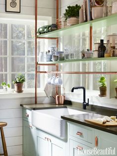 the kitchen is clean and ready to be used as a place for cooking or baking