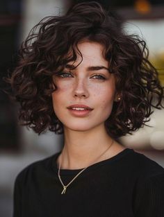 Curly Mom Haircut, Medium Curly Bob With Bangs, Medium Length Bob With Layers, Short Haircut Curly Hair, Short Curly Haircut Ideas, Curly French Bob, Curly Bob Bangs, Short Curly Bob Haircut