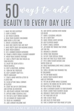 Lately I've been looking for simple ways to make my life feel and my home more beautiful. Since we're at home so much, I'm excited to make it feel like my haven. And adding simple touches to daily tasks makes them feel special. Here are 50 ways to add beauty to daily life. Week Schedule, Pretty Soap, Make Things, Simple Things, Self Improvement Tips, Emotional Health