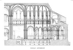 an architectural drawing of the interior of a cathedral