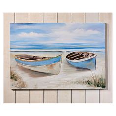 two boats beach painting 093392 Boat On Beach Painting, Boat Paintings On Canvas, Boat Painting Acrylic, Beach Huts Art, Greece Painting, Sea Oats, Sea Artwork, Beach Art Painting, Beach Artwork