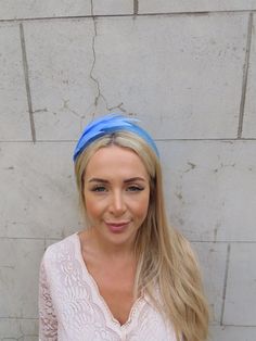 Beautiful padded headband Made with care by me in the UK. This is worn on the right side of the head in the photos but you can also wear it on the left. This is perfect for adding style to your hair. Featuring feathers and padded velvet headband. The headband base measures 4.5cm wide at it's widest point. Available in other colours in our shop. Made in the UK - Adjustable Blue Headband Fascinator, Blue Adjustable Headband Fascinator, Blue Headband For Party, Blue Headband For Summer, Blue Feathered Headband Fascinator, Adjustable Blue Headband, Blue Headpiece For Party, Blue Party Headband, Blue Hair Accessories With Matching Headband For Spring