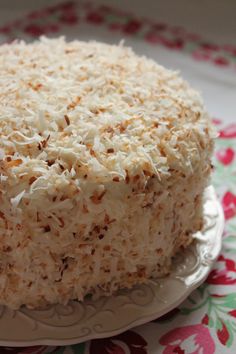 a close up of a cake on a plate