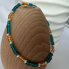 Stretch Beaded Anklet In A Gorgeous Turquoise Blue, Gold And Silver Glass Beads Hello Summer Size 8.75” Perfect For Casual Summer Days In Shorts Or With The Cute Business Casual Dress Or Ankle Pant Easy Slip On Design Strong And Durable Stretchy Cord New Handmade In My Atlanta Jewelry Studio Be Sure To Check Size Before Purchasing Please Let Me Know If You Have Any Questions Ready To Ship Note Colors May Be Slightly Different From The Pictures Because Of Different Device Display Settings Bundle Cute Business Casual, Halloween Charm Bracelet, Stocking Stuffers For Mom, Blue Gemstone Bracelet, Business Casual Dress, White Pearl Bracelet, Beaded Anklet, Turquoise Bead Bracelet, Rose Quartz Beads