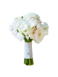 a bouquet of white and pink flowers in a vase