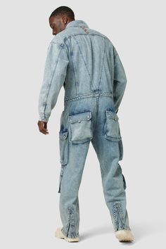 Description From our collab with stylist Zoe Costello, our Brigade Work Jumpsuit is a revved-up rendition on a classic, cut with ample utility pockets from premium non-stretch denim in the Infamous wash. Product Details Front Rise: 13", Leg Opening: 17.25", Inseam: 32", Body Length: 22.75", Chest: 51.5", Sleeve Length: 24.25"Model Height 6’1"Model wearing size MMeasurements based on size M Fit & Care Content: 100% CottonMachine wash cold with like colorsDo not bleachTumble dry low or hang to dry Fitted Utility Overalls With Pockets, Casual Fitted Jumpsuits And Rompers With Multiple Pockets, Fitted Casual Jumpsuits And Rompers With Multiple Pockets, Fitted Utility Jean Overalls, Utility Denim Blue Jumpsuit With Side Pockets, Denim Cargo Pocket Jumpsuit Overalls, Utility Cargo Overalls, Fitted Overalls With Cargo Pockets, Fitted Overall Jumpsuits For Streetwear