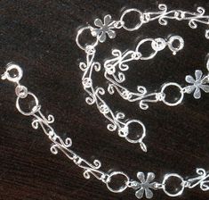 "Sterling silver snowflake and fancy wire bracelet chain with Spring Ring Clasp - 7 1/2\" By connecting this two bracelet, you can make a 15\" necklace, by connecting 3 bracelet, You can make a 22 1/2\" long necklace. Please convo me if you have any question. Happy shopping :)" Whimsical Hypoallergenic Silver Jewelry, Whimsical Silver Bracelet Jewelry, 15 Necklace, Silver Snowflakes, Bracelet Chain, Wire Bracelet, Spring Rings, Long Necklace, Happy Shopping