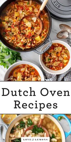 dutch oven recipes with text overlay