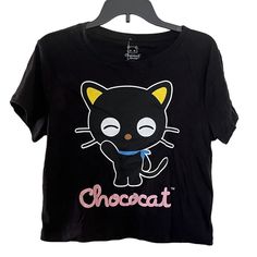 Sanrio X Bioworld Chococat Black Graphic Baby Tee Condition: Brand New Without Tags Note: Please View All Photos Carefully For Item Description. Thank You. Black Cotton Kawaii Top, Cute Black T-shirt With Cat Design, Black Cotton Top With Cat Design, Cute Black Top With Cat Print, Fitted Black Top With Cat Design, Casual Black Tops With Cat Design, Casual Black Top With Cat Design, Casual Black Cat Print Top, Black Casual Top With Cat Print