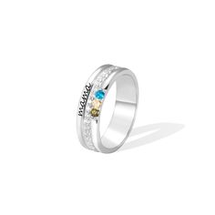 Minimalist Ring - This ring is a very minimalist design that is perfect for everyday outlook. It has a circle of white birthstone accents in the center that shines very brightly in the sunlight.​Customized by You - You can customize it with the birthstones of everyone you want to make it unique. If you would like to take it as a gift for your mother on mother's day or your mother's birthday, you can choose the birthstone of her kids to decorate this ring, just like her kids are accompanied by he Silver Ring Jewelry For Birthday Gift, Silver Rings For Mother's Day Birthday Gift, Personalized Cubic Zirconia Rings For Birthday, Silver Birthstone Ring For Birthday, Custom Birthstone Ring, Mother's Ring, Birthstone Ring Mothers, Family Ring, Family Rings