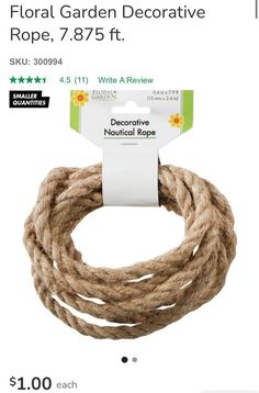 a rope that is brown and white