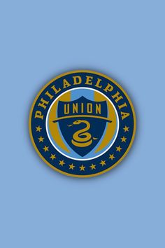 the philadelphia union logo on a blue background