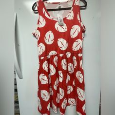 Size Large With Tags Attached. Small Dirt Smudge On The Back From Being Packed Away And Then Having A Kid Unpack It (They Are Not Good About Watching Where They Put Stuff). Made Out Of Leggings Material But In Dress Form With Pockets! Disney Dress, Disney Dresses, Dress Form, Inspired Dress, Dress With Pockets, Moana, Lady In Red, Red White, Red And White