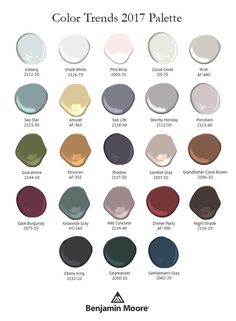 the color chart for different shades of paint