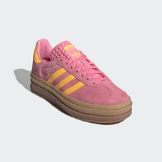 adidas Gazelle Bold Shoes - Pink | Free Shipping with adiClub | adidas US Adidas Shoes Women Gazelle, Platform Adidas Gazelle, Swag Shoes For Women, Gazelle Platform, Gazelle Bold Shoes, Pink Gazelles, Adidas Gazelle Bold, Gazelle Bold, Iconic Shoes