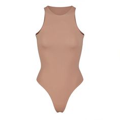 Lasaky - Double-Layer High-Elasticity Skin-Friendly Sleeveless Bodysuit with Round Neck, Soft and Comfortable Yoga Jumpsuit Yoga Jumpsuit, High Neck Bodysuit, Square Neck Bodysuit, Sleeveless Bodysuit, Active Wear Outfits, High Leg, Body Suit, Shapewear, Double Layer