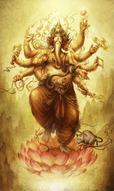 an image of the hindu god and his animals