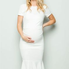 Nwt. Mybump Mermaid Bodycon Dress In White. Size M. Perfect For Baby Shower! White Stretch Maternity Dress, Fitted Maternity Dress Nursing Friendly, White Nursing Friendly Maternity Dress, White Maternity Nursing Friendly Dress, White Maternity Dress Nursing Friendly, White Nursing Friendly Dress, Fitted Short Sleeve Bump Friendly Maternity Dress, White Maternity Nursing Dress, Fitted Maternity Dresses Bump Friendly