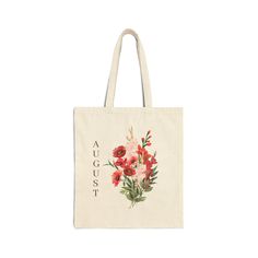 This 100% cotton bag comes in one size - 15" x 16"- perfect for everyday wear. It's durable and will last for years. The bag features 20" handles (made from the same canvas), making it easy to carry even with a week's worth of shopping. .: 100% cotton canvas .: Heavy fabric (12 oz/yd² (406.9 g/m .: Sewn-in label .: Available in natural and black colors Mother's Day Cotton Rectangular Shoulder Bag, Everyday Cotton Shoulder Bag For Mother's Day, Cotton Shoulder Bag For Everyday And Mother's Day, Cotton Shoulder Bag For Everyday Use And Mother's Day, Gladiolus Poppy, August Birth Month, Flower Cute, Canvas Making, Birth Month Flower