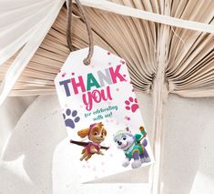 Girl Paw Patrol Thank You Tags - Party Favors - Mama Life Printables Paw Patrol Goodie Bag Tags, Skye Paw Patrol Favor Box, Sky Paw Patrol Party Favors, Paw Patrol Favors, Skye And Everest, Paw Patrol Gifts, Paw Patrol Skye, Trim Options, Skye Paw