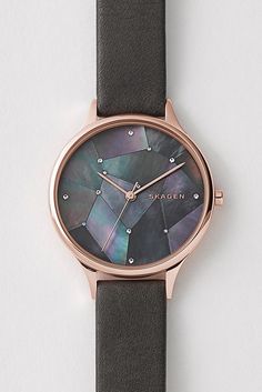 We've updated our popular Anita casebody with a captivating new design and polished rose-gold tone. Individual pieces of Mother of Pearl and crystals connect to form a unique constellation map that evokes the night sky. Trendy Watches, Ring Rosegold, Body Chains, Mother Pearl, Women's Watch, Girly Girl, Bling Bling, Cool Watches, Jewellery And Watches