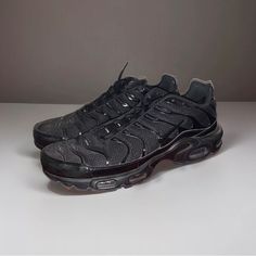 In Great Condition 9/10. Nike Shoes Men, Mens Nike Air, Nike Air Max Plus, Air Max Plus, Triple Black, Nike Black, Shoes Men, Men's Nike, Black Nikes