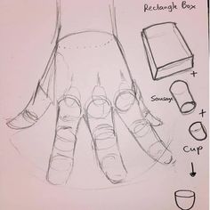 the drawing shows how to draw hands with different shapes and sizes