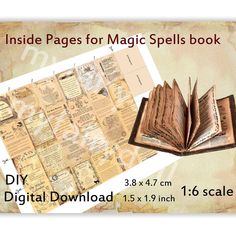 Book With Pictures, Spells Book, Mini Books Diy, Book Binding Diy, Dollhouse Books, Magic Spell Book, Printable Halloween, Diy Set, Miniatures Tutorials